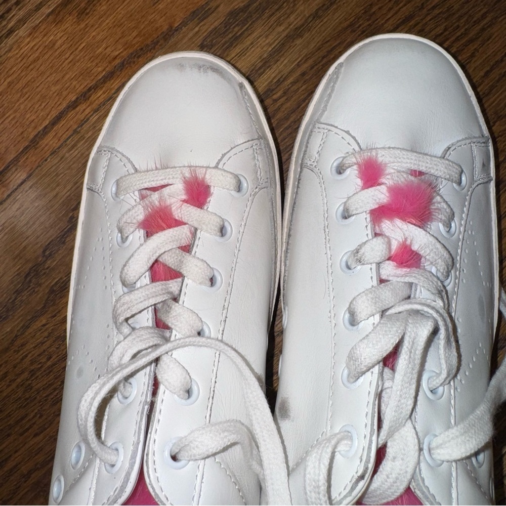 New Size 40 Golden Goose Superstar Sneakers White Leather Pink Mink Fur - Picture 11 of 13